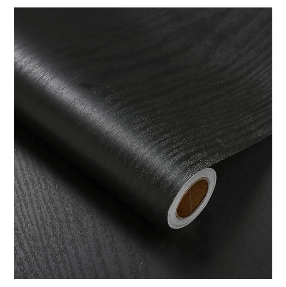2 Rolls! Black Wood Grain Contact Paper 17.5x78.7 (X2)